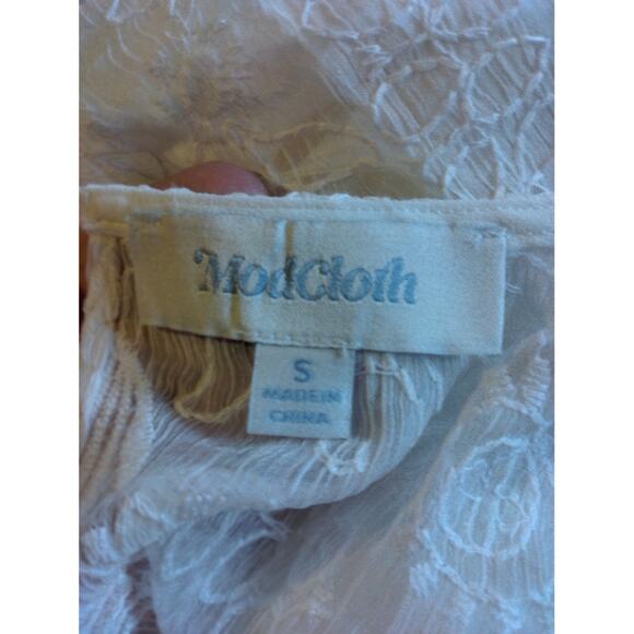 ModCloth Small maxi floor length dress, new w tags, lace like cover long sleeve - Picture 5 of 7